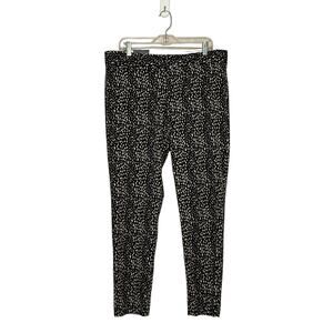 Banana Republic The Sloan fit black cream print straight legs pants size 14